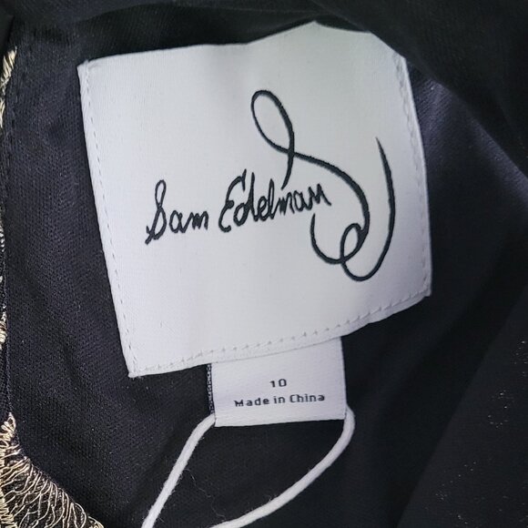 Sam Edelman Black with Platinum Leaf Maxi Dress Size 10 NWT - Picture 5 of 14